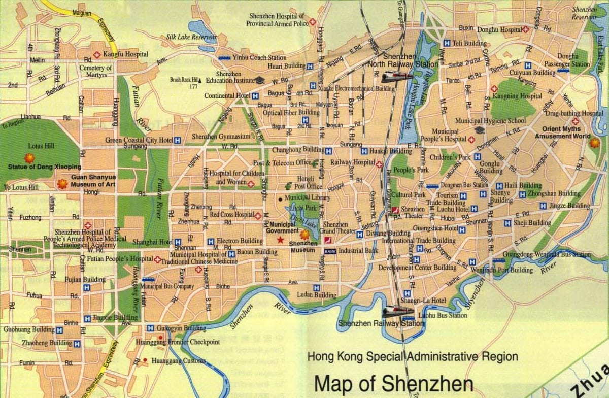 Shenzhen mond lan kat jeyografik