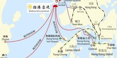 Kat jeyografik nan shekou tèminal nan ferry